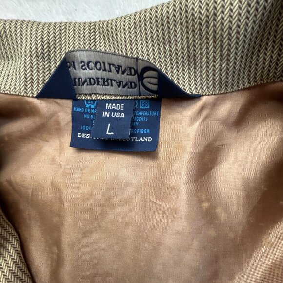 Vintage Sunderland Of Scotland Mens Herringbone Zip Up Bomber Jacket Large Brown - Picture 4 of 11